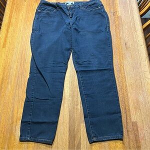No Boundaries Women 17 Dark Wash Denim Straight Leg Mid Raise Stretch Jean *25-3